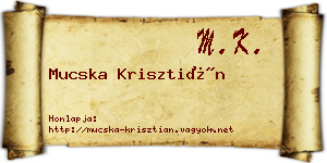 Mucska Krisztián névjegykártya
